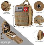 Emergency Survival Kit and First Aid Kit, 142Pcs Professional Survival Gear and Supplies Equipment with Molle Pouch, Gift for