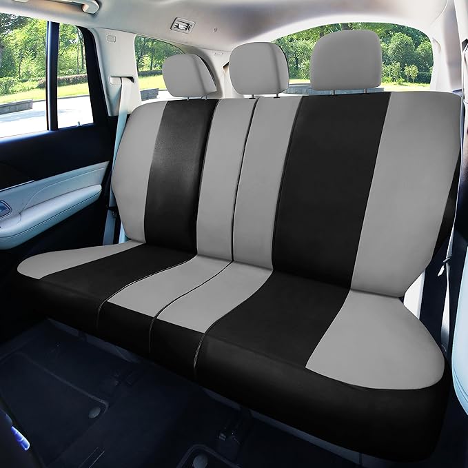 FH Group Car Seat Covers Full Set Cloth - Universal Fit, Automotive Seat Covers,Low Back Front Seat Covers,Airbag Compatible,