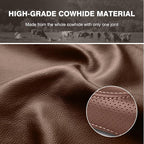 High-Grade Brown Genuine Leather Steering Wheel Cover for Men Women，Real Cowhide Leather Steering Wheel Cover for Cars,Universal 14.5-15 inch Steering Wheels