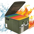 TOMKID Fireproof Document Box, Fire Proof Safe Box for Home Document Organizer with Lock, Fire Organizer Office Storage Cabin