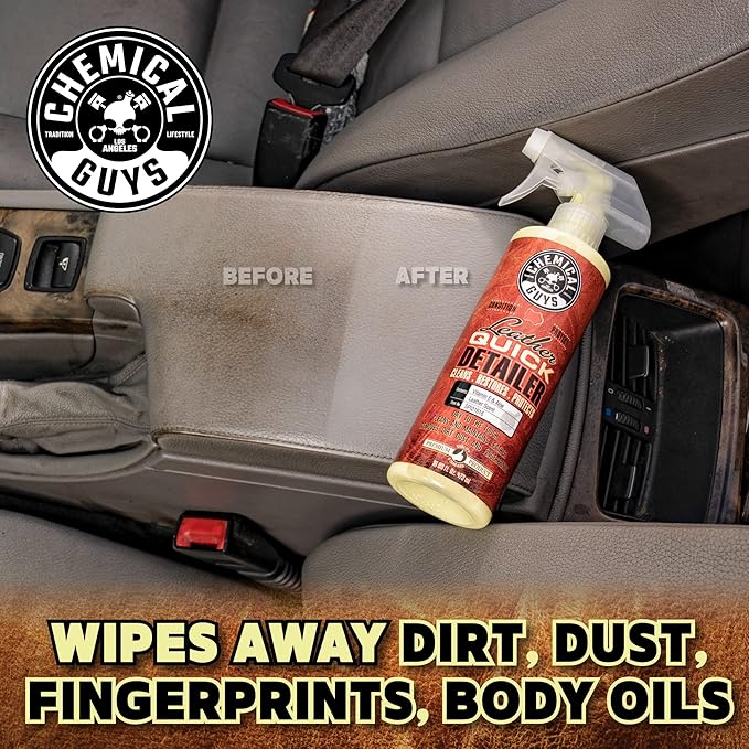 Chemical Guys Leather Quick Detailer - Interior Cleaner and Conditioner for Natural, Synthetic, Pleather, and More, Safe for 