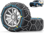 Snow-Chains Easy Install Tire-Chains, One-Pull Fit Heavy-Duty Tire Snow Chains for Pickup Trucks & SUVs Off-road, Emergency T