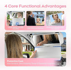 78 Smart LED Light Makeup Mirror Vanity for Car Sun Visor - Anti-reflective Rechargeable Dimmable - 3 Light Modes Sun Visor Mirror with Cover for Gift Women Girl Work Travel Trip Outdoor Dressing