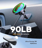 Kaistyle for MagSafe Car Mount Charger【Stronger Magnets】iPhone Magnetic Wireless Car Charger【Dashboard+Vent】 for Magsafe Charger Cell Phone Car Mount for iPhone 17 Pro Max 16 15 14 13 12 Magsafe case