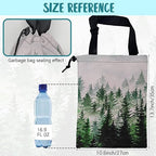 Car Trash Bag Foggy Forest Hanging Drawstring Car Organizer and Storage Bag with Adjustable Buckle Canvas Garbage Bin for Back Seat or Hanging Headrest Car Decor Road Trip Essentials