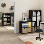 Furinno CUBICLE Book Shelf, 8-Cube Bookshelf, Extra Thick Frame Horizontally & Vertically Reversible Bookcase with Open Back,