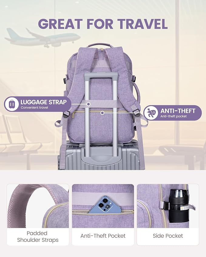 LOVEVOOK Travel Backpack for Women & Men 40L,Airline Approved Carry On Backpack Travel Essentials,TSA Carry on Luggage,Waterp