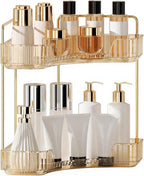 YCIA&DONE Corner Bathroom Counter Organizer, Makeup Organizer for Vanity, Skincare Cosmetic Perfume Tray, Corner Countertop S