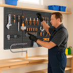 Ultrawall 4 Pack Metal Peg Board Panels with Hooks, Pegboard Wall Tool Organizer for Garage, 84pcs Peg Board with Accessories