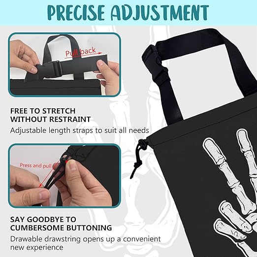 Car Garbage Bag Skeleton Hand Peace Sign Drawstring Car Trash Bag Hanging for Back Seat with Adjustable Buckle Canvas Vehicle Trash Can Easy-to-Install