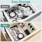 WOWBOX 25 PCS Plastic Drawer Organizer Set, 4 Sizes Desk Drawer Divider Organizers and Storage Bins for Makeup, Jewelry, Gadg