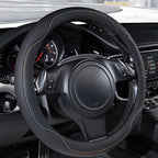 CAR PASS Colour Piping Leather Universal Fit Steering Wheel Cover,Perfectly fit for 14.5-15 inches for Various Vehicles Suvs,