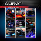 OPT7 Aura Aluminum Car Underglow Lights with Remote Control, Exterior Neon Accent Under Glow Kit for Cars, Waterproof Rigid Light Bars, 12V RGB Multicolor LED Strip, Easter Decorations