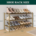 Smiry Long Bamboo Shoe Rack 3-Tier, Stackable Wooden Shoe Organizer for Entryway & Closet, Free Standing Wood Shoe Storage Sh