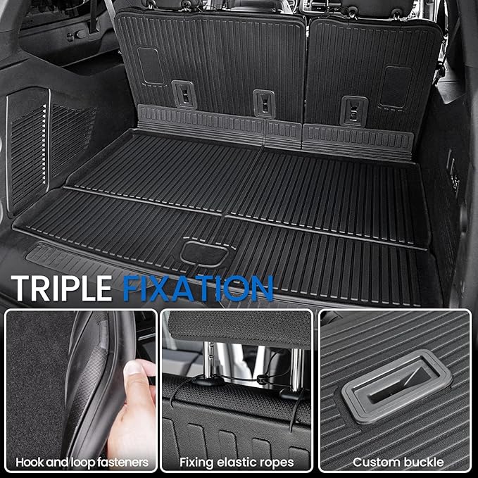 Floor Mats Cargo Mat for 2021-2024 2025 2026 Chevrolet Chevy Suburban/GMC Yukon XL 7 Seats Car Mat Accessories, All Weather TPE Full Set Trunk Cargo Liner (Floor Mats Set)