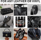 Black Leather Recoloring Balm with 100ml Mink Oil,Leather Couch Scratch Remover,Leather Repair kit for Vinyl Furniture and Ca