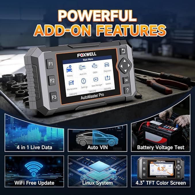 2026 FOXWELL NT614 Elite OBD2 Scanner with 5 Resets ABS Bleeding, SAS Calibration, Oil, EPB, Throttle, Upgrade of NT604 Code