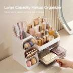 HBlife Makeup Organizer with Brush Holder for Vanity, Large Plastic Bathroom Countertop Organizer Skin Care Storage, Easy to 
