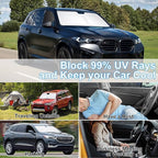 3PCS Car Window Shades Front Windshield Sun Shade Foldable Window Shade Custom Fit for BMW X5 2019-2024 Accessories Car Shades for Front Windows Anti-UV Rays Block Heat