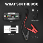 LOKITHOR J400 2000A 12V Portable Lithium Jump Starter, Car Battery Booster Pack, USB-C Powerbank Charger, and Jumper Cables