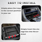 2PCS Center Console Organizer Compatible with 2023 2024 2025 2026 Honda Pilot/ 2026 Honda Passport Armrest Tray Insert Divider Slot Box Secondary ABS Plastic Material Interior Accessories