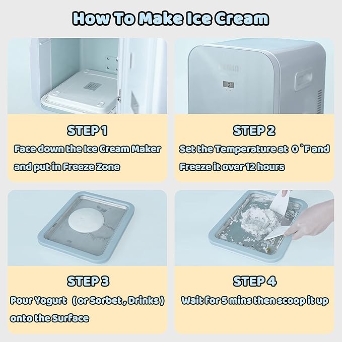 Ice Cream Roll Maker Rolled Ice Cream Machine, Sweet Spot Pan, Instant Cold Plate, Ideal for Making Rolled Ice Cream Soft Serve Slushies Frozen Yogurt Sorbet and Gelato (Sky Blue)