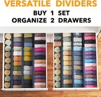 SpaceAid Bamboo Dresser Drawer Dividers 6 Pack, 4.65“ High Adjustable 17“-22” Drawer Organizers, Expandable Organization for 