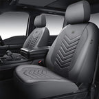 CAR PASS 3D Foam Mesh Leather Car Seat Covers Front Seats, Grey Breathable Front Seat Cover for Cars, Comfortable Universal F