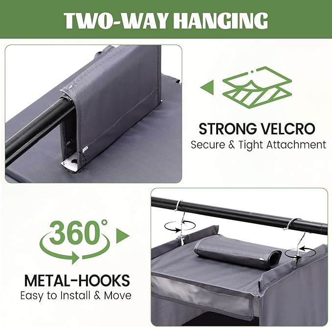 2 Pack 6-Shelf Weekly Clothes Organizer for Kids, Hanging Daily Closet Organization with 6 Side Pockets, Days of The Week Clo