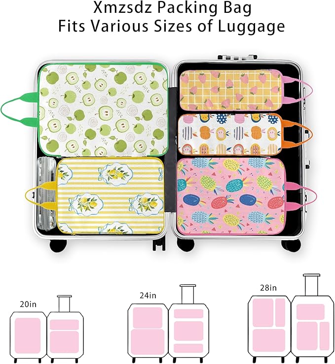 7 Pcs Compression Packing Cubes for Travel Luggage, Lightweight Suitcase Organizer Bags Set, Compression Packaging Cube for T