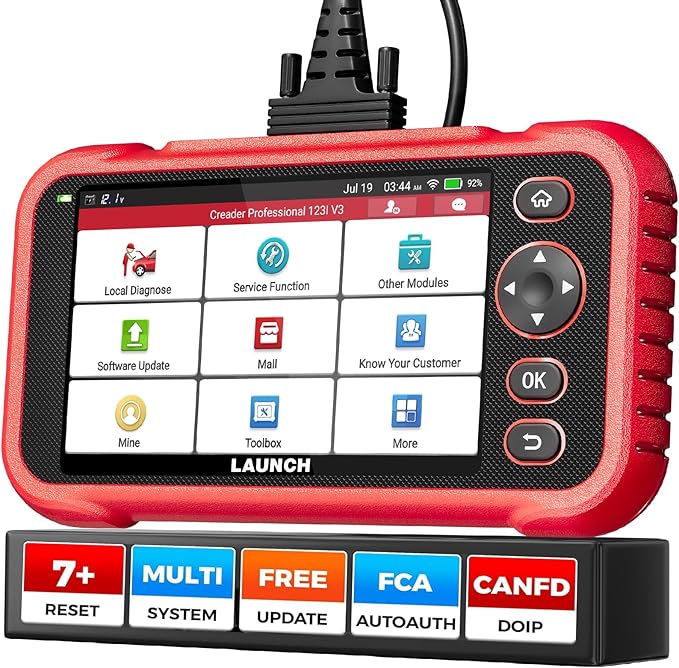 LAUNCH OBD2 Scanner CRP123I V3.0 Elite, 2026 Lifetime Free WiFi Update Scan Tool, FCA SGW, CANFD&DoIP, SAS/Throttle/Brake/BMS