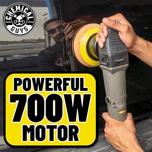 Chemical Guys TORQX Dual Action Random Orbital Polisher for Cars – Professional Car Buffer for Trucks and SUVs – 700W Motor, 8mm Orbit, Lightweight 4.7 lb Design, Paint Correction