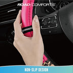 Road Comforts Leopard Steering Wheel Cover for Women, Cute Anti-Slip Microfiber Leather, Universal Fit 14.5-15 Inch Round Ste