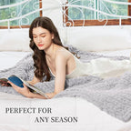 Admitrack Chunky Knit Blanket Throw, 100% Hand Knit Chenille Throw Blanket for Sofa & Home Decor, Soft and Cozy Knitted Throw