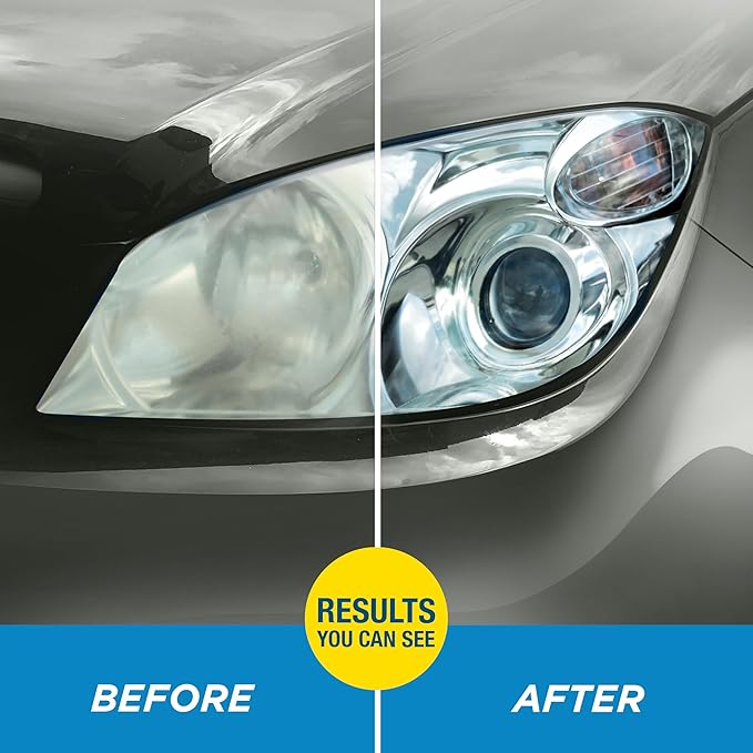Rain-X 610153 Headlight Restoration Kit - Car Light Lens Cleaner/Restorer with Sanding & Polishing Drill Attachments & Sealan