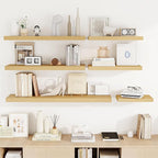 48 Inch Floating Shelves, 3D Textured Wood Grain, 48"x9.25"x1.5" Inch Deep Floating Shelves for Wall, Wooden Shelves for Bath