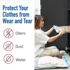 4 Pack Variety Vacuum Storage Bags for Comforters, Blankets & Clothes – Vacuum Sealed Compression Bags with Hand Pump – Space