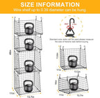 4-Pack Hanging Laundry Room Organizer：Foldable Laundry Room Organizaton Wire Basket with 360°Rotating Hooks Space Saving Over