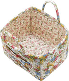Boho Fabric Storage Basket, Large Capacity Laundry Basket, 12.2'' x 10.23'' x 10.23'' Collapsible Laundry Hamper with Easy Ca