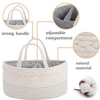 luxury little Diaper Caddy Organizer, Large Cotton Rope Nursery Baby Basket, Changing Table Organizer for Baby Diaper Storage