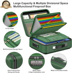 COLCASE Fireproof Document Folder, Hard Fireproof Waterproof Document Box with Lock Creative Hard-Shell Design Fireproof Docu