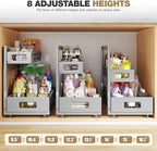 2 Pack 21IN-Depth Under Sink Organizer,Pull Out Cabinet Organizer With Smooth Cylindrical Rail,Metal Slide Out Drawer for Kit
