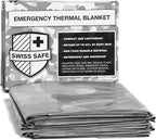 Swiss Safe 4 Pack Mylar Emergency Blankets for Survival - Compact & Insulated for Cold Weather - Designed for NASA, Outdoor, 