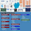 Premium First Aid Kit - Waterproof Molle Medical Bag with Color-Coded Compartments, with Israeli Bandage, Rescue Blanket & CP
