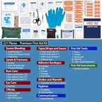 Premium First Aid Kit - Waterproof Molle Medical Bag with Color-Coded Compartments, with Israeli Bandage, Rescue Blanket & CP
