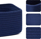 MiniArk Small Storage Baskets for Organizing | Closet Organizer Bins | Shelf Toy Basket | Woven Rope Baskets | Cube Decorativ