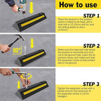 Pack of 4 Garage Parking Aid, 16.9'' Parking Stopper for Garage, Heavy Duty Rubber Garage Car Stopper with Reflective Yellow Tape Curb, Parking Gadgets Protects Garage Walls and Car