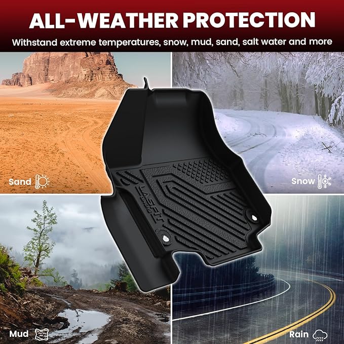 LASFIT Floor Mats for Chrysler Pacifica 2017-2026, All-Weather TPE Floor Liners & Trunk Cargo Mats Accessory for Pacifica/Voyager (7-Seater,Non Hybrid