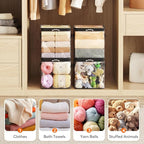 Lifewit 4 Pack Clear Clothes Storage Bags, 11 Inch Clear Cube Storage Bins, 18L Vinyl Foldable Moving Bags with Zipper, Stora