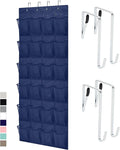 GORILLA GRIP Over the Door Shoe Organizer, 24 Large Breathable Mesh Pockets, Space Saving Hanging Storage Holder, Closet Rack